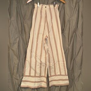 Billabong Cream Pants with Multicolor Stripes